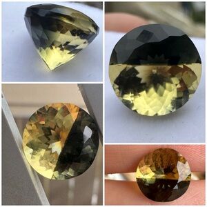 7.16CTW genuine flawless Bi-Color Tourmaline loose gem with gem jar